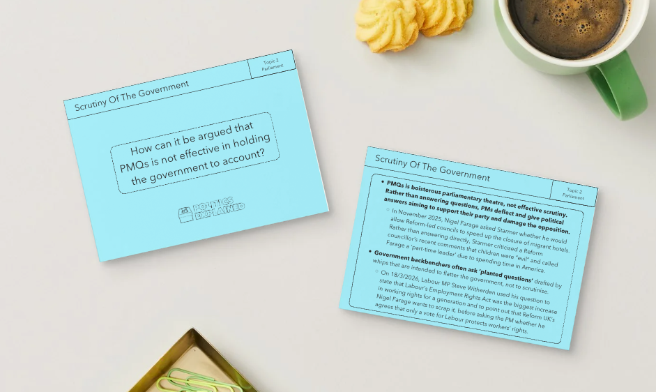 Pre-Order UK Government 2026 Revision Flashcards | Edexcel A Level Politics