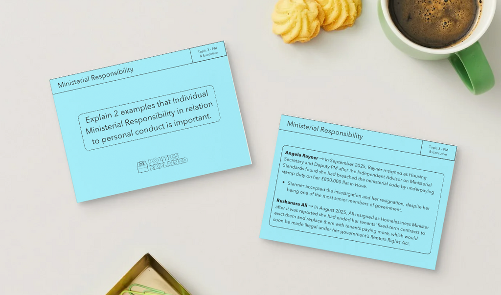 Pre-Order UK Government 2026 Revision Flashcards | Edexcel A Level Politics