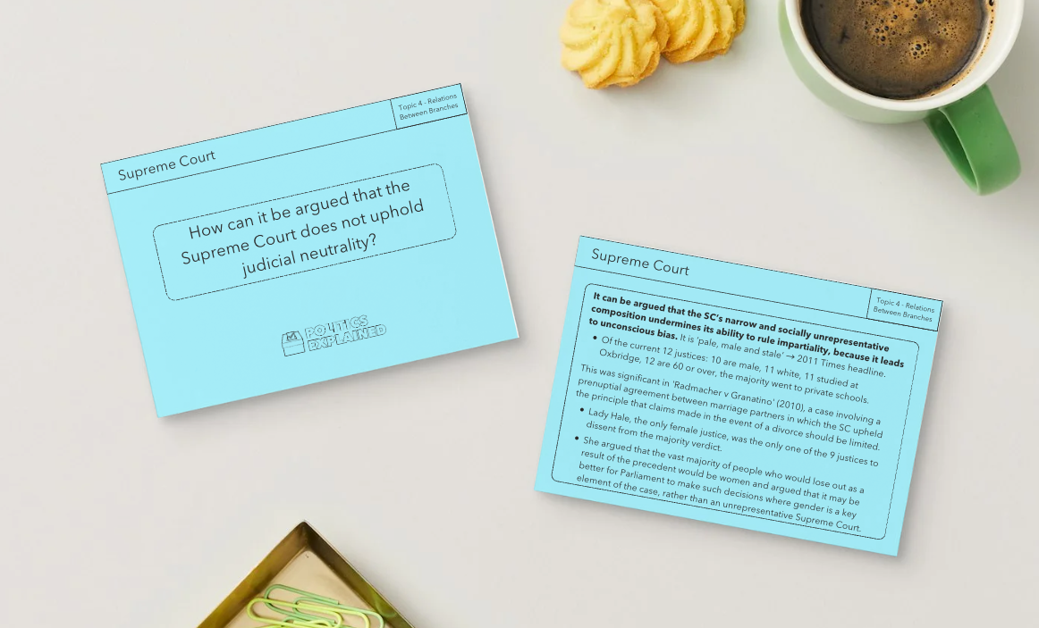 Pre-Order UK Government 2026 Revision Flashcards | Edexcel A Level Politics