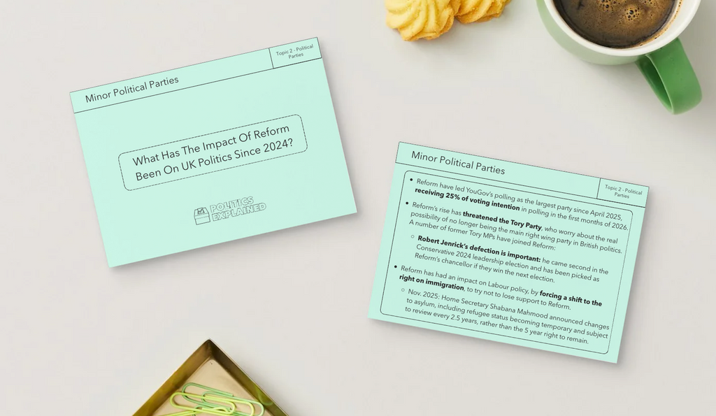 Pre-Order UK Politics 2026 Revision Flashcards | Edexcel A Level Politics