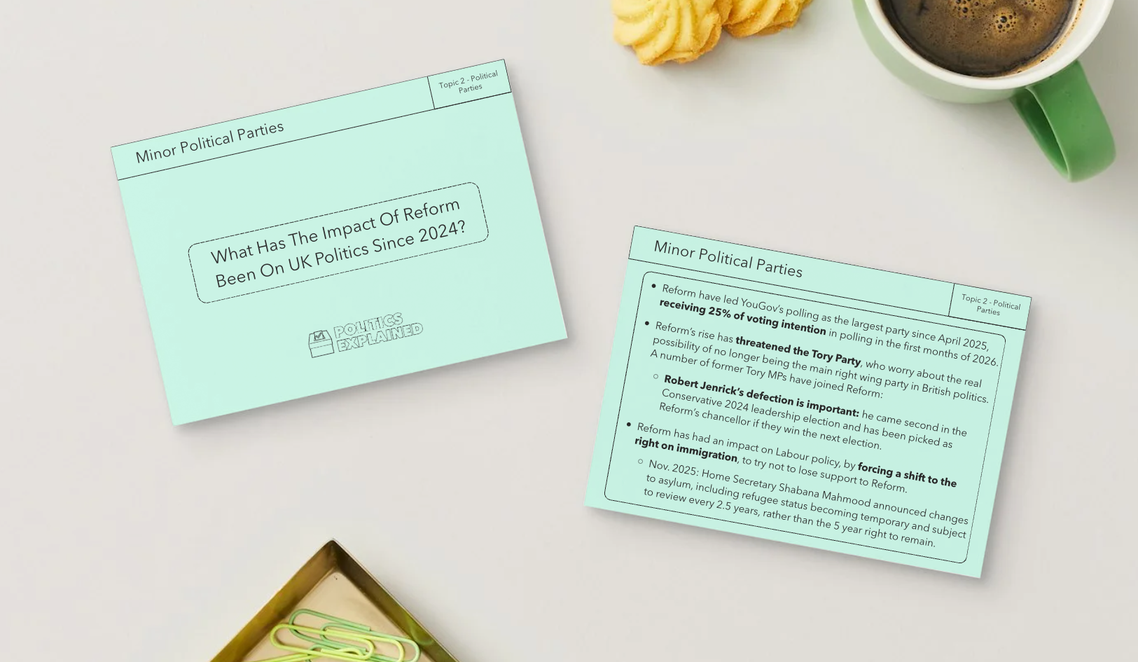 Pre-Order UK Politics 2026 Revision Flashcards | Edexcel A Level Politics